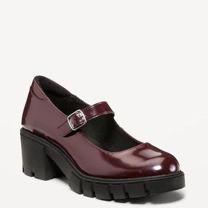 Old Navy Faux Leather Chunky Heel Mary Jane Shoes